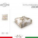 Scatola porta torte in Cartone spatolata bianca e oro misura quadrate 10 PZ