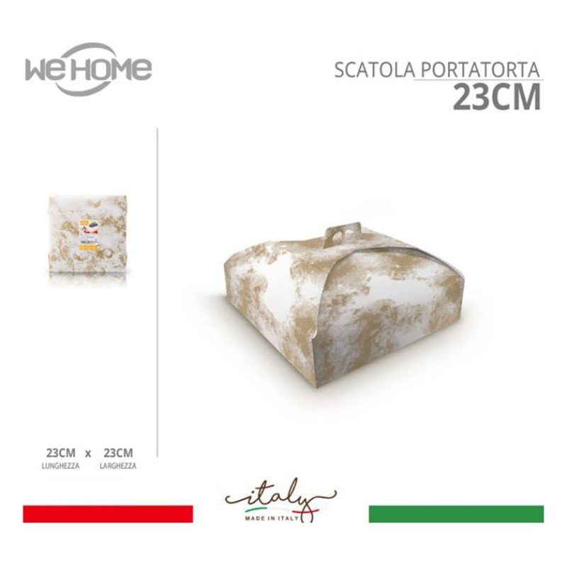 WeHome Scatola porta torte in Cartone spatolata bianca e oro misura...