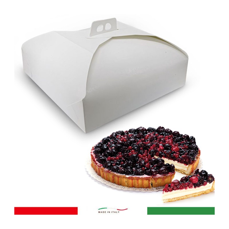 Scatole Porta Torte in Cartone Economiche 10 PZ Quadrate bianco varie misure
