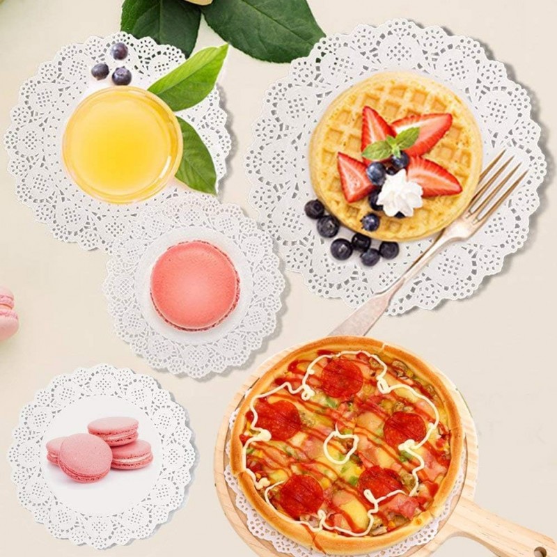 Centrini Di Carta Ovali Bianchi - 100 Pezzi, &Oslash; 26.5 Cm, Bordo Pizzo, Per Torte, Matrimoni, Feste