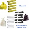 50 sacchetti buste 80x120 raccolta differenziata pattumiera immondizia 130 litri