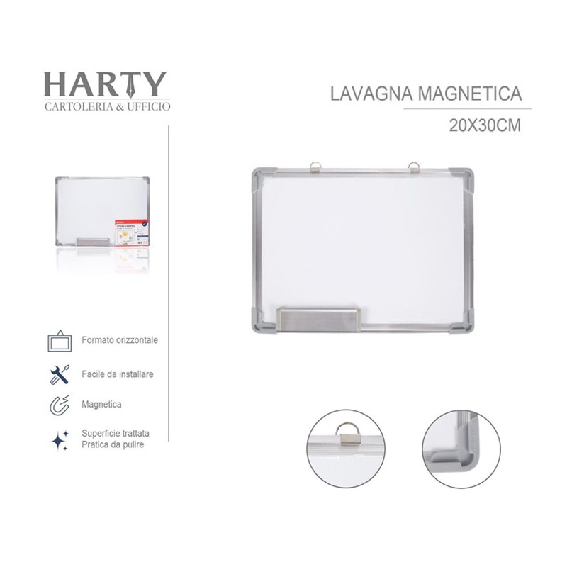 Harty Lavagnetta parete magnetica lavagna cancellabile bianca porta  Dimensioni 20x30 cm