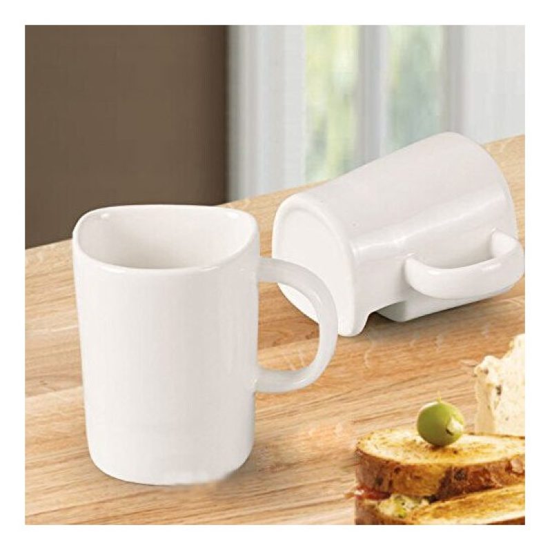 Hongu Tazza in ceramica con porta biscotti bianca idea regalo per c...