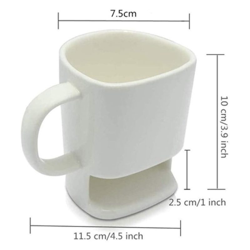 Hongu Tazza in ceramica con porta biscotti bianca idea regalo per c...