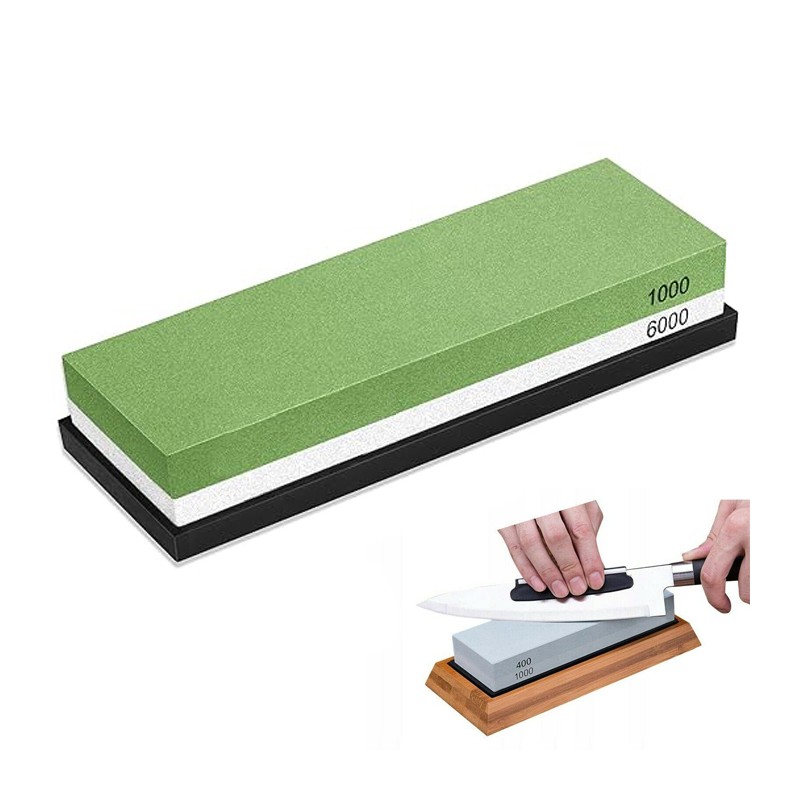 Pietra per affilare coltelli 1000/6000 grana cote con base in bambù antiscivolo