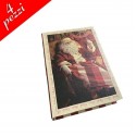 Set 4 scatole natalizie a libro Babbo Natale portaoggetti cioccolatini caramelle regalo decorazione casa