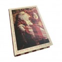 Set 4 scatole natalizie a libro Babbo Natale portaoggetti cioccolatini caramelle regalo decorazione casa
