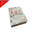Set 4 scatole natalizie a libro con Gnomi portaoggetti cioccolatini caramelle regalo decorazione casa