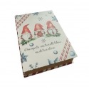 Set 4 scatole natalizie a libro con Gnomi portaoggetti cioccolatini caramelle regalo decorazione casa