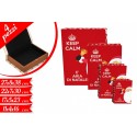 Set 4 scatole natalizie a libro Keep Calm Babbo Natale portaoggetti cioccolatini caramelle regalo decorazione casa