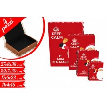 Set 4 scatole natalizie a libro Keep Calm Babbo Natale portaoggetti cioccolatini caramelle regalo decorazione casa