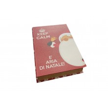 Set 4 scatole natalizie a libro Keep Calm Babbo Natale portaoggetti cioccolatini caramelle regalo decorazione casa