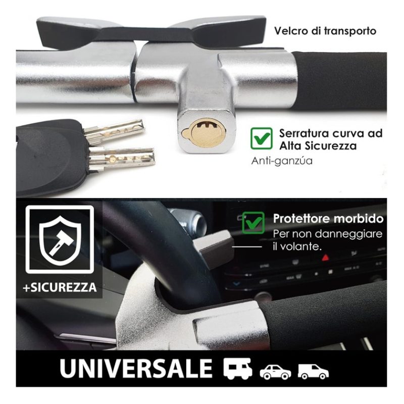 Hongu Blocca volante per auto antifurto blocca sterzo manubrio univ...