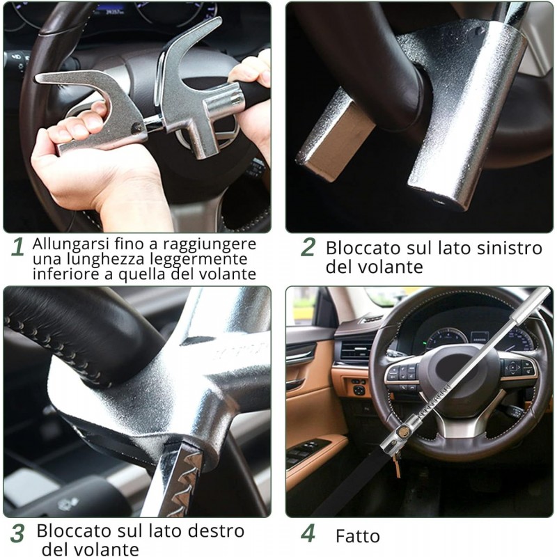 Hongu Blocca volante per auto antifurto blocca sterzo manubrio univ...