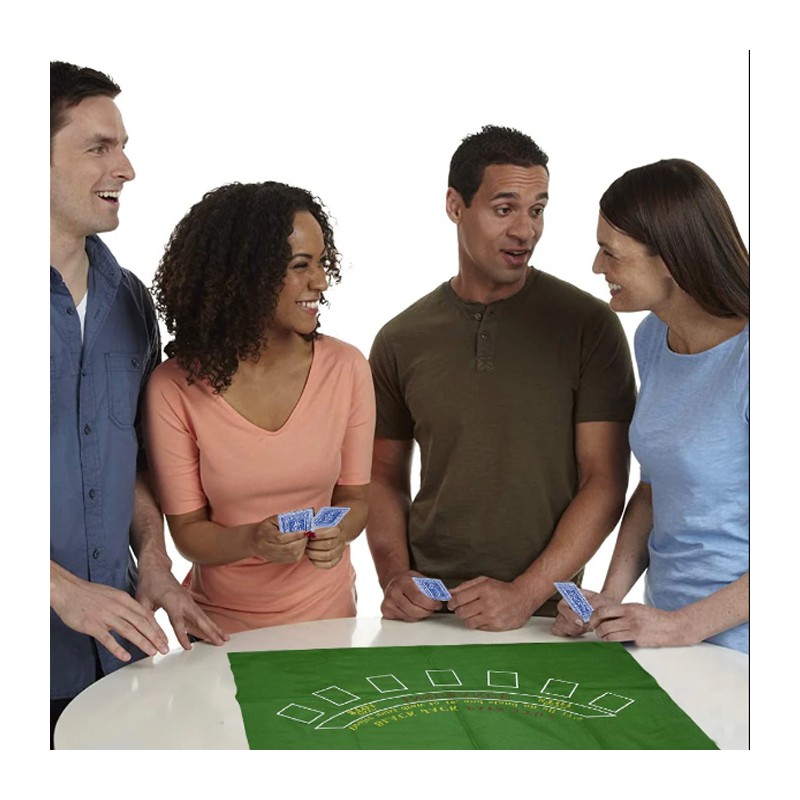 Hongu Panno verde tessuto Poker Texas Hold'em BlackJack Tavolo 60x9...
