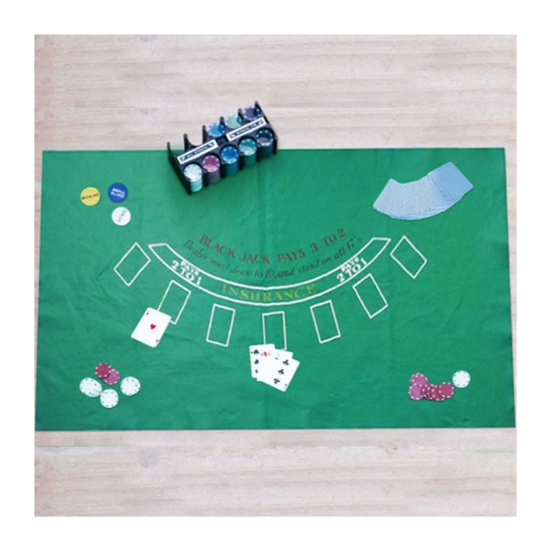 Hongu Panno verde tessuto Poker Texas Hold'em BlackJack Tavolo 60x9...
