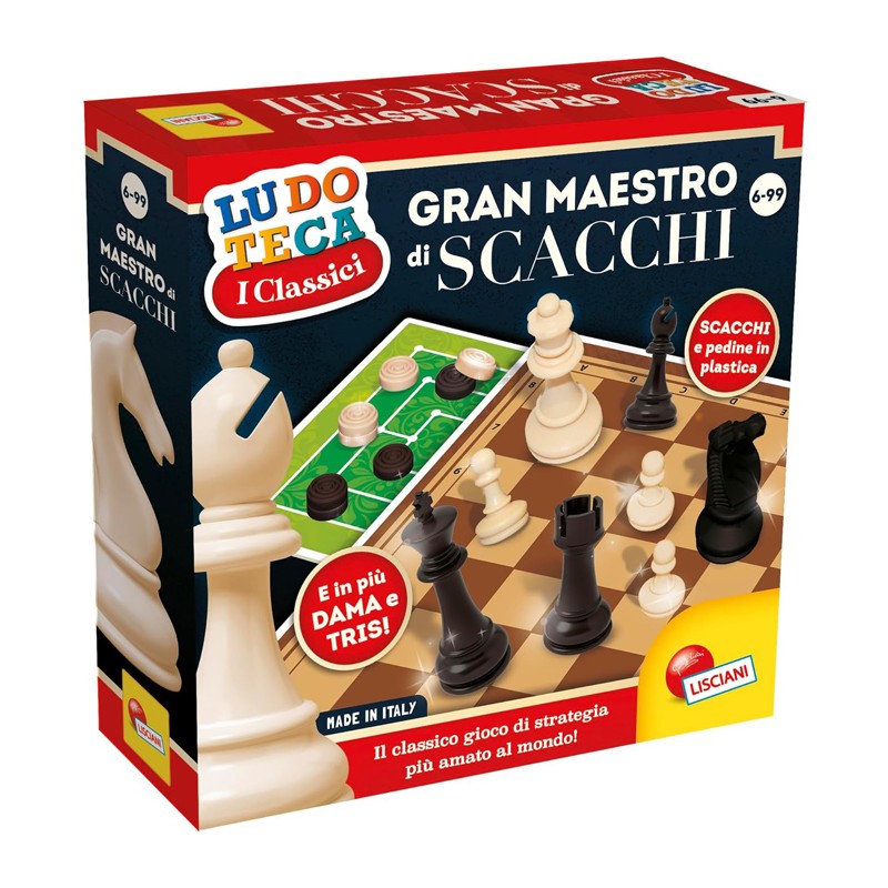 Lisciani Gran Maestro di Scacchi/Dama/Tris 3 in 1 Ludoteca Gioco bambini  6+