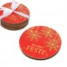 Hongu Sottobicchieri natalizi tondi 10 cm legno 12 Pezzi decorazion...