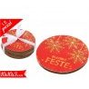 Hongu Sottobicchieri natalizi tondi 10 cm legno 12 Pezzi decorazion...