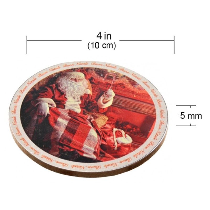 Hongu Sottobicchieri natalizi tondi 10 cm legno 12 Pezzi decorazion...