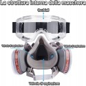 Maschera protettiva filtro anti polvere gas occhiali trasparenti  verniciatura 