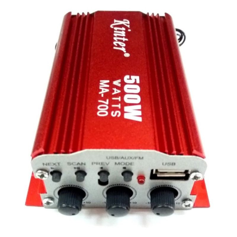 Amplificatore stereo microfono due ingressi USB karaoke radio FM AUX musica