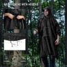 Hongu Mantella poncho impermeabile anti pioggia con cappuccio tagli...