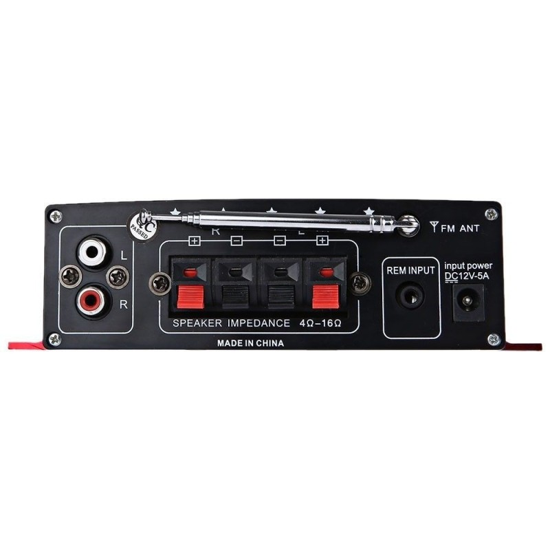 Amplificatore stereo microfono due ingressi USB karaoke radio FM AUX musica