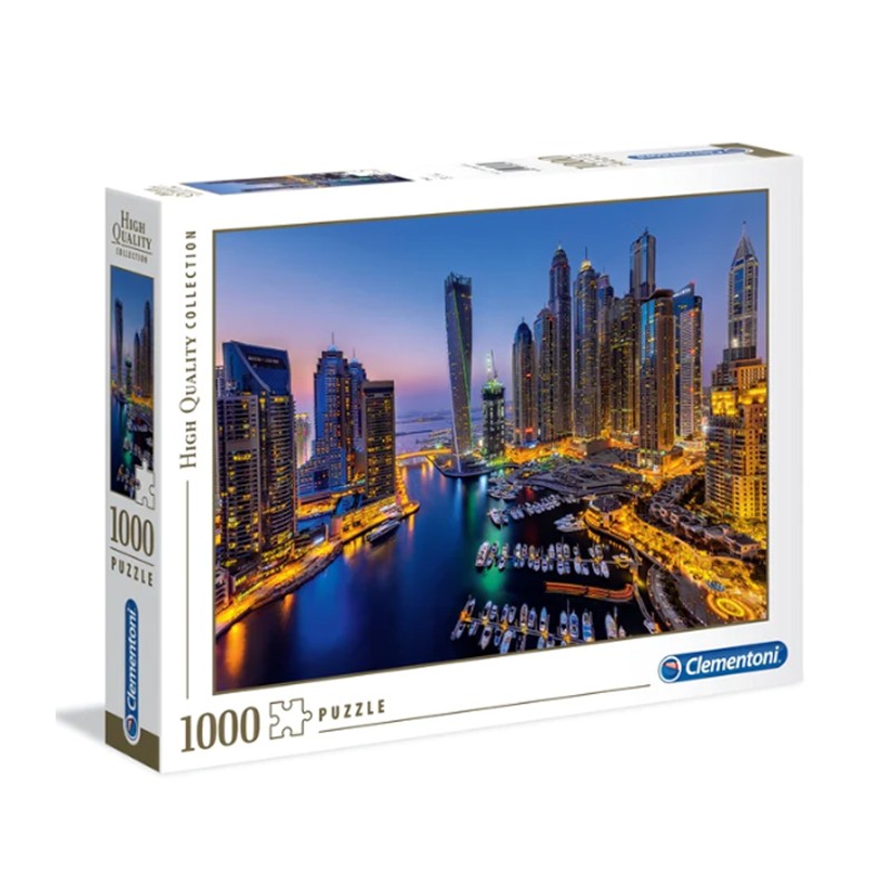 Puzzle Clementoni 1000 pezzi Dubai grattacieli palazzi mare sole cm 69x50