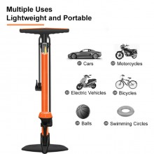 Pompa Gonfiatore per Bicicletta Compressore con Manometro Ruote Ruota Bici 11bar