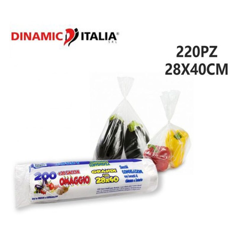 Dinamic Italia 220 Sacchetti Freezer per Alimenti sacchi 28x40 cm c...