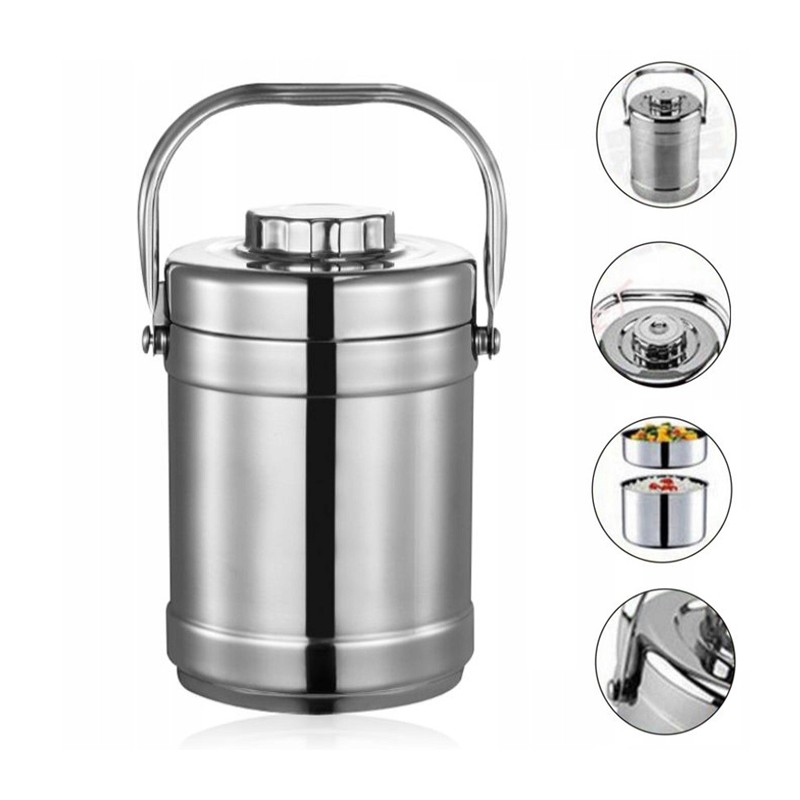 Portavivande termico Contenitore Porta Pranzo Scomparti in acciaio Inox 1.6L