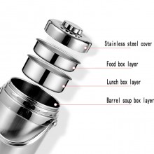 Portavivande termico Contenitore Porta Pranzo Scomparti in acciaio Inox 1.6L