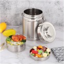 Portavivande termico Contenitore Porta Pranzo Scomparti in acciaio Inox 2 Litri
