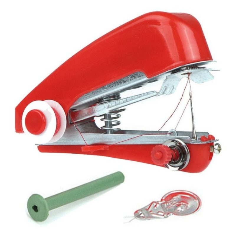 Micro macchina cucire viaggio portatile mini cucitrice valigia ripara strappi