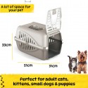 10567 Trasportino in plastica modello Panzer per cani e gatti da viaggio 50 cm