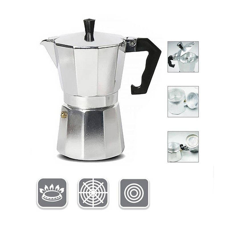 Caffettiera moka in alluminio macchina macchinetta caffe da 1 tazza espresso