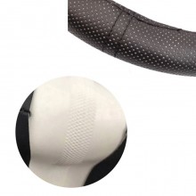 Coprivolante auto nero antiscivolo tessuto forato dim. 36x8,2 cm copri sterzo