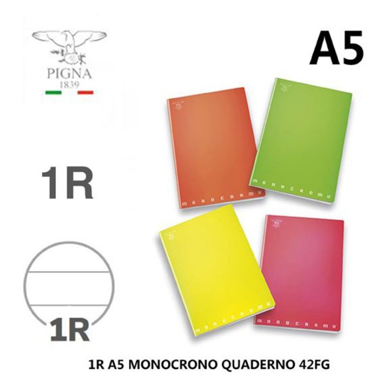 Pigna Quaderni Monocromo Pigna- a righe 1R Colori assortiti Formato...