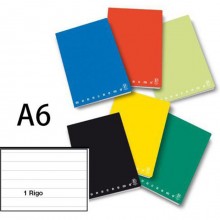 Mini Quaderni Monocromo Pigna 10pz a righe 1R Colori assortiti Formato A6