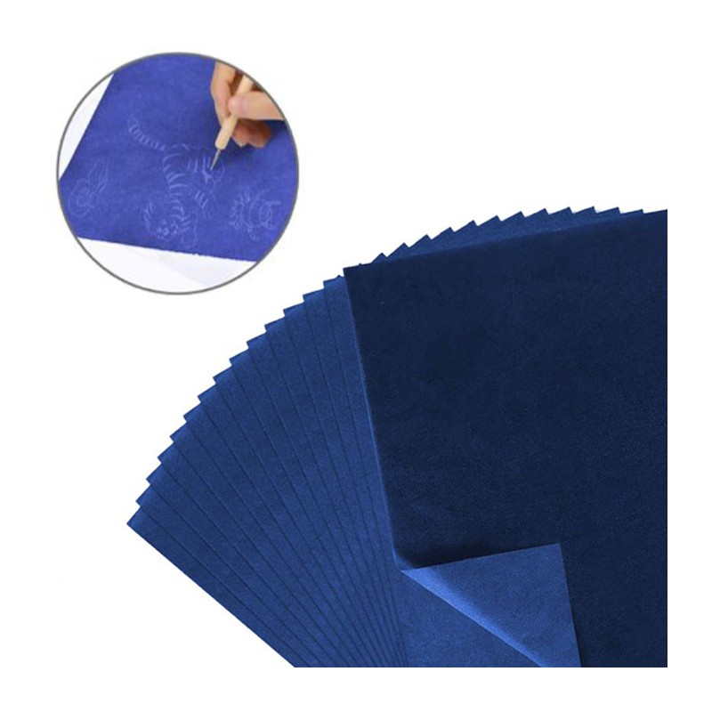 200 Fogli Carta carbone carbonio autocopiante blu ricalco copiativa 21x32,2 cm
