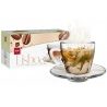 Cok Set 6 Tazze da caffè in vetro trasparente con piattino cappucci...