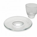 Set 6 Tazze da caffè in vetro trasparente con piattino cappuccino colazione 200ml