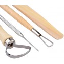 Set di Strumenti per Modellare L'argilla in Ceramica Kit da 8 pezzi in legno