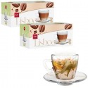 Set 12 Tazze da caffè in vetro trasparente con piattino cappuccino colazione 200ml