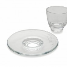 Set 12 Tazze da caffè in vetro trasparente con piattino cappuccino colazione 200ml