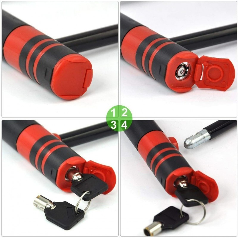 Kmt Style Lucchetto ad U Catena Antifurto per bici blocco ruote bic...