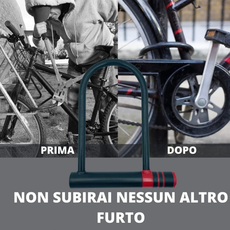 Kmt Style Lucchetto ad U Catena Antifurto per bici blocco ruote bic...