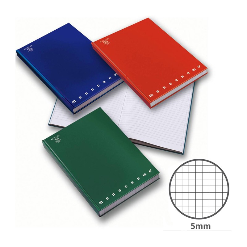 Quaderno A4 Cartonato 5 pezzi 60 Fg. da 80 gr. quadretti 5mm MONOCROMO PIGNA