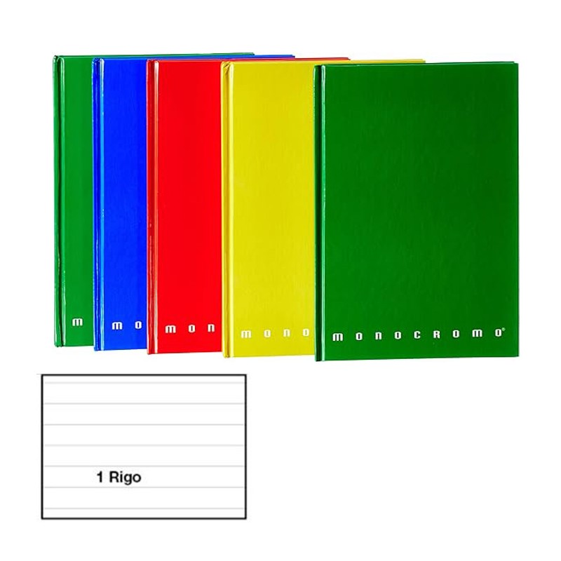 PIGNA Quaderni Cartonati A5 Conf 5 pezzi a righe Monocromo colori assortiti